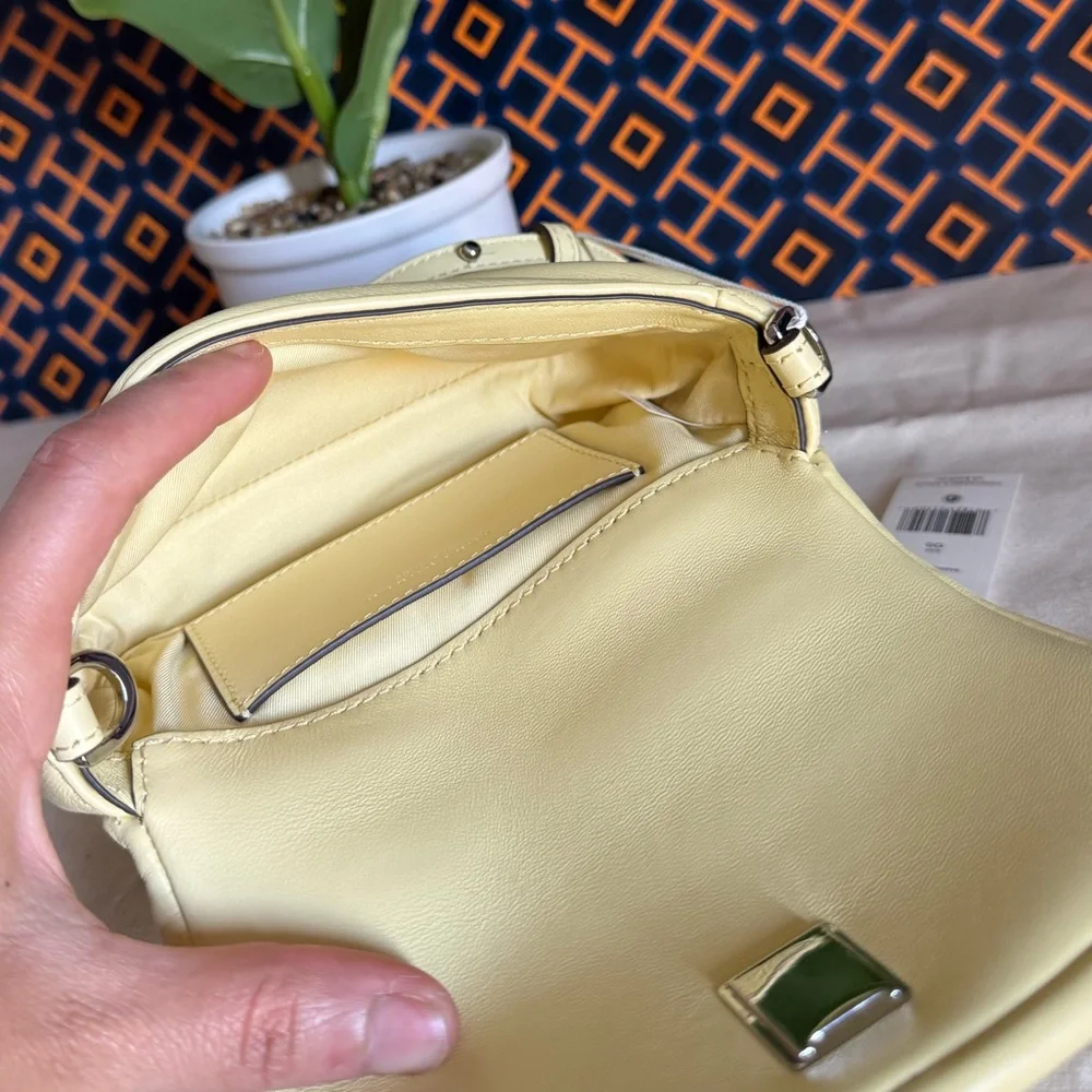 NWT ,Tory Burch Britten puffy mini top handle in yellow Yellow Crossbody